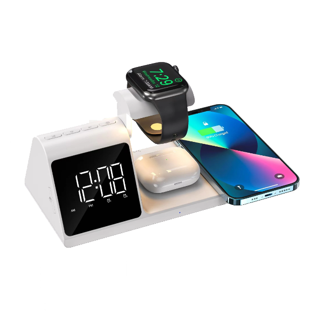 chargeur sans fil rapide 5 en 1 et revei